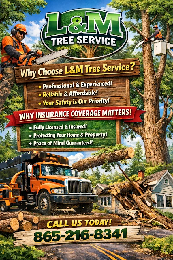 L&M Tree Service work site